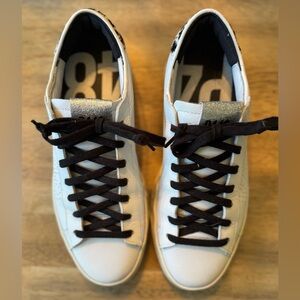 P448 White and Silver Sneakers